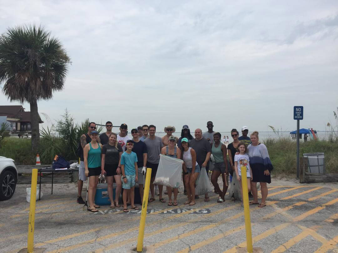 Ocean Prime team Cleaning up Tampa Beach