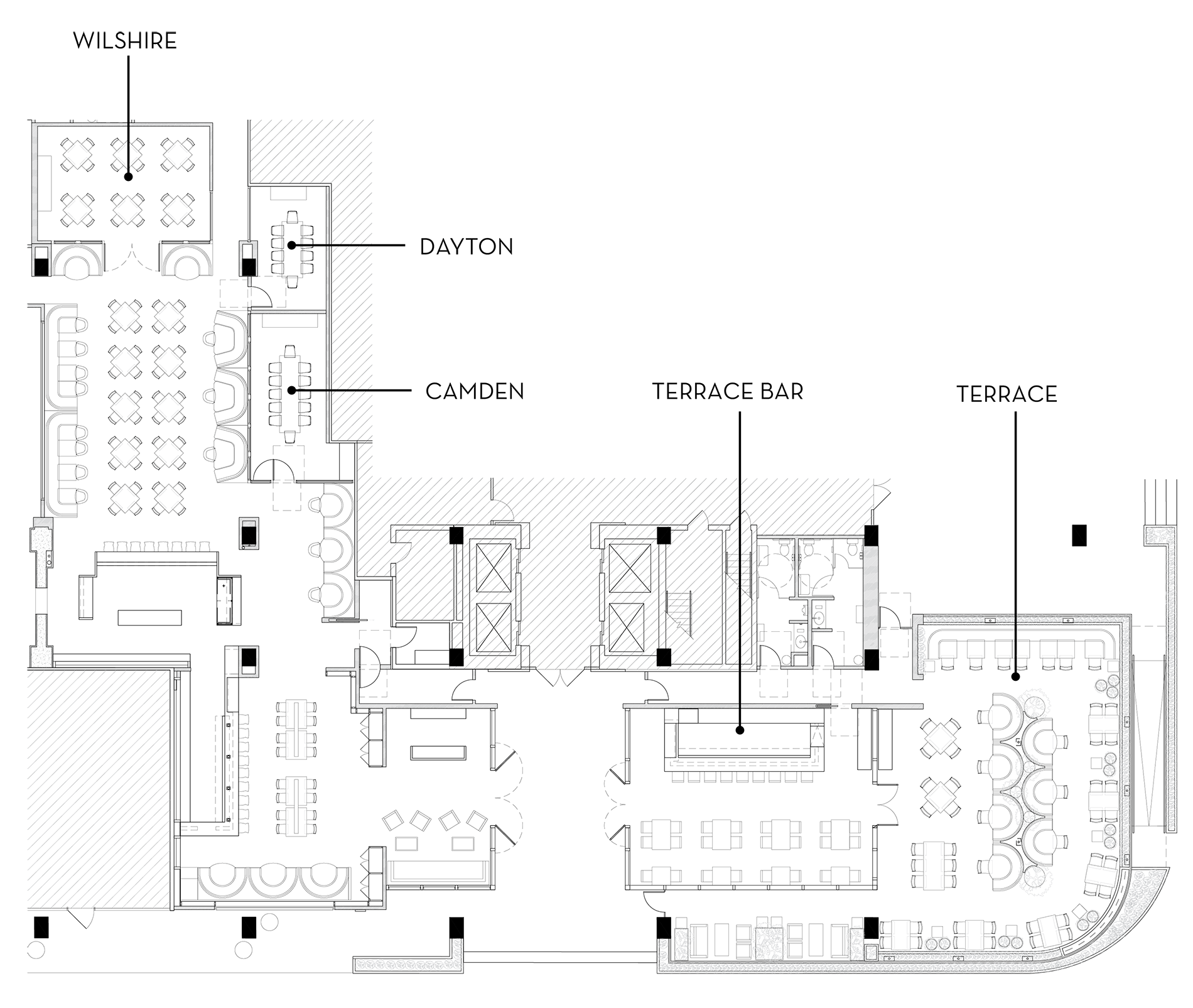 Ocean Prime Beverly Hill Private Dining Floor Plan map