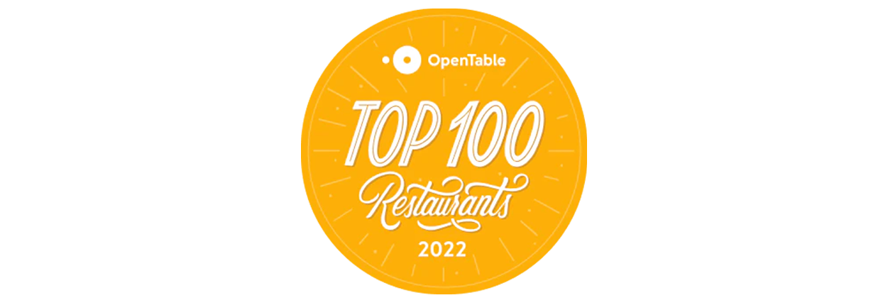 Open Table Top 100 Restaurants 2022 Award